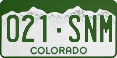 CO license plate 021SNM