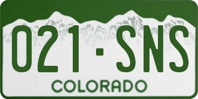 CO license plate 021SNS