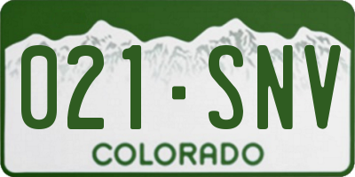 CO license plate 021SNV