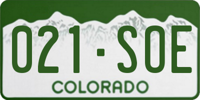 CO license plate 021SOE