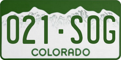CO license plate 021SOG