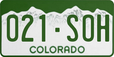 CO license plate 021SOH