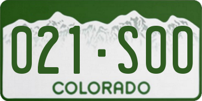 CO license plate 021SOO