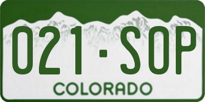 CO license plate 021SOP