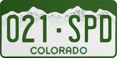 CO license plate 021SPD