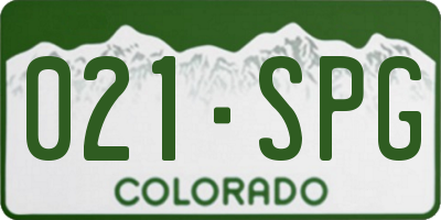 CO license plate 021SPG