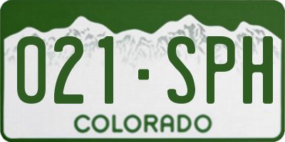 CO license plate 021SPH
