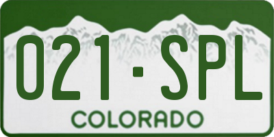 CO license plate 021SPL