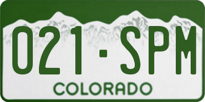 CO license plate 021SPM