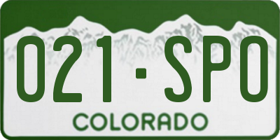 CO license plate 021SPO