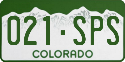 CO license plate 021SPS
