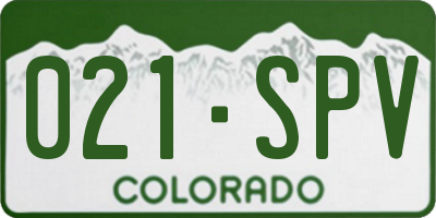 CO license plate 021SPV