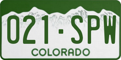 CO license plate 021SPW