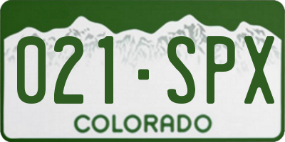 CO license plate 021SPX