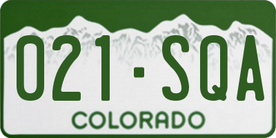 CO license plate 021SQA