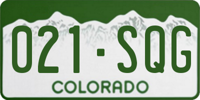 CO license plate 021SQG
