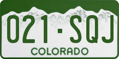 CO license plate 021SQJ