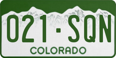 CO license plate 021SQN