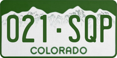 CO license plate 021SQP