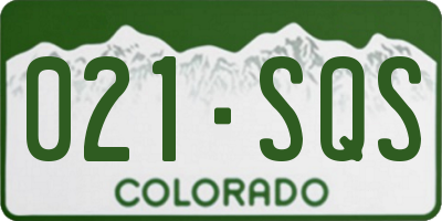 CO license plate 021SQS