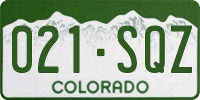 CO license plate 021SQZ