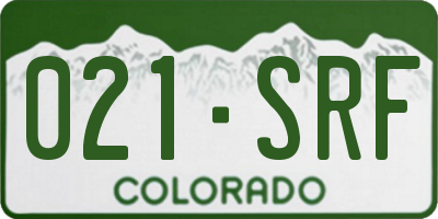 CO license plate 021SRF