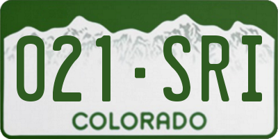 CO license plate 021SRI