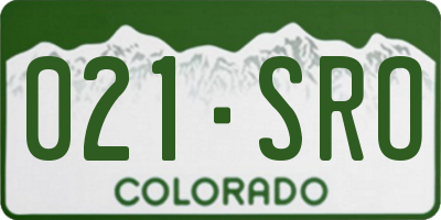 CO license plate 021SRO