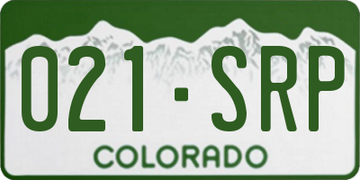 CO license plate 021SRP