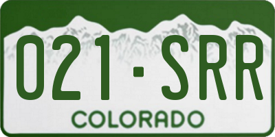 CO license plate 021SRR