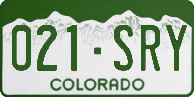 CO license plate 021SRY