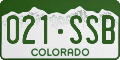 CO license plate 021SSB