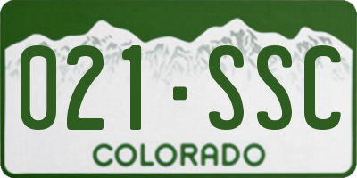 CO license plate 021SSC