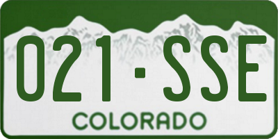 CO license plate 021SSE