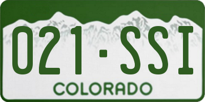 CO license plate 021SSI