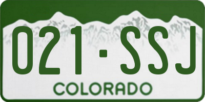 CO license plate 021SSJ