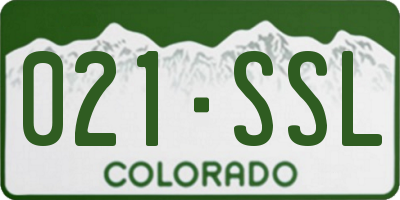 CO license plate 021SSL