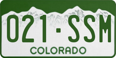 CO license plate 021SSM