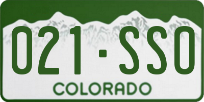 CO license plate 021SSO