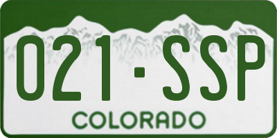 CO license plate 021SSP