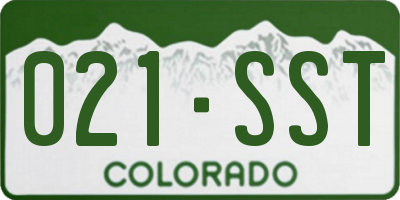 CO license plate 021SST