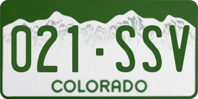 CO license plate 021SSV