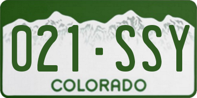 CO license plate 021SSY