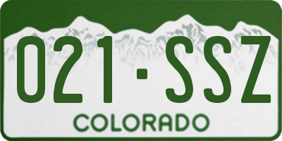 CO license plate 021SSZ