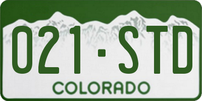 CO license plate 021STD