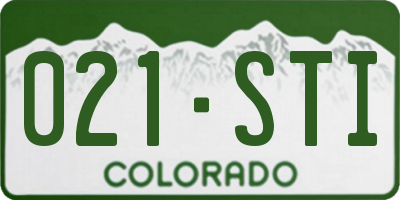 CO license plate 021STI