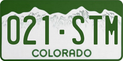CO license plate 021STM
