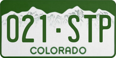 CO license plate 021STP