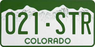 CO license plate 021STR