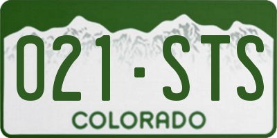 CO license plate 021STS